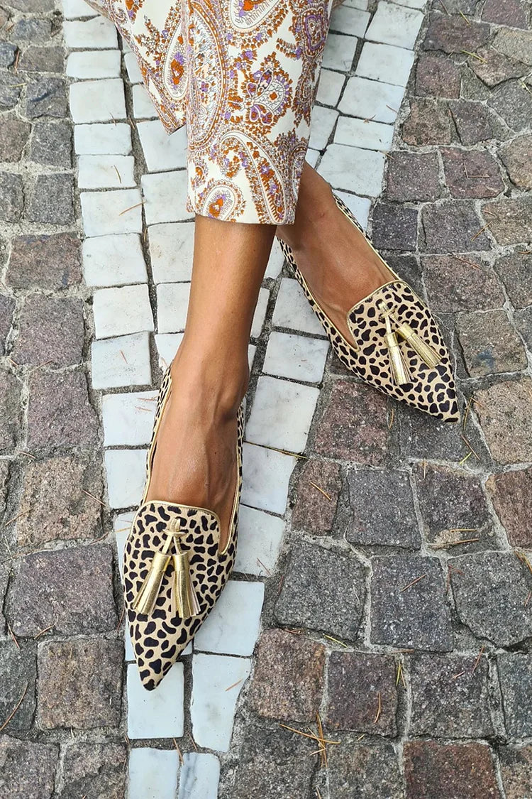 LEOPOLDINE | Elegante moccasiner med spiss og dusk for et raffinerte utseende