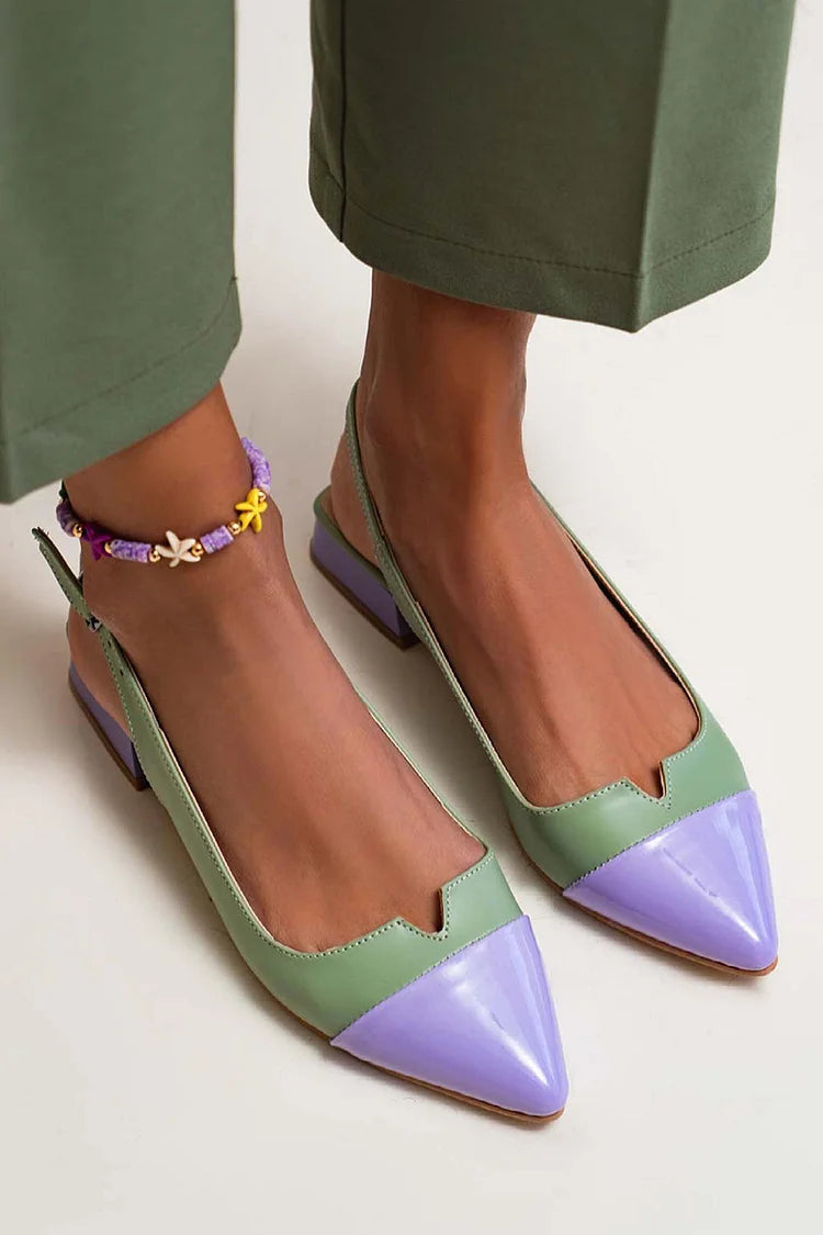 VITTORIA | Elegante ballerinaer med spiss og to-farget detaljer for en raffinert stil