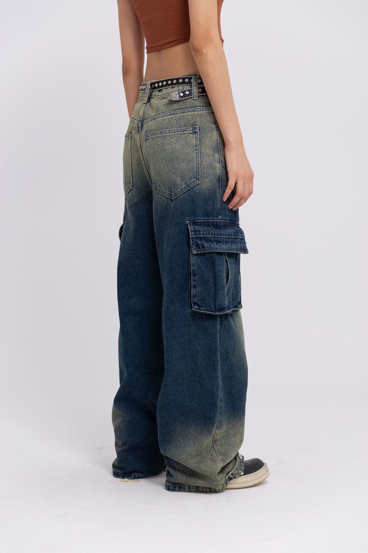 Blandede blå jeans