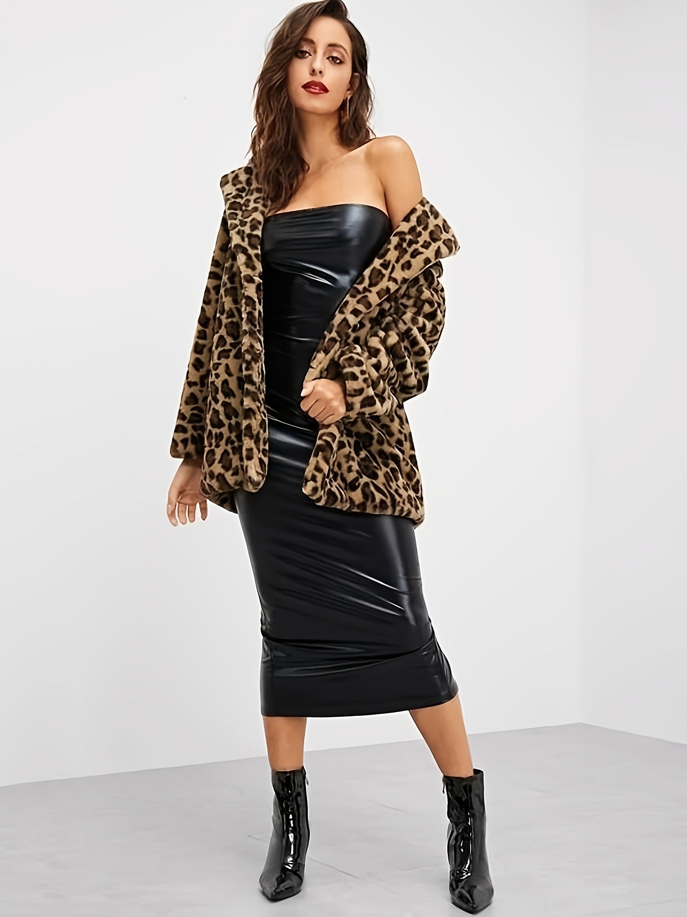 Myk jakke med leopardmønster
