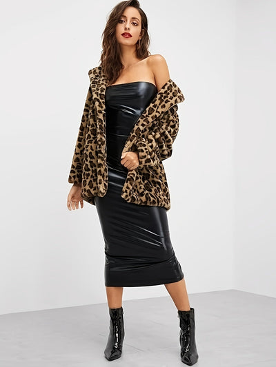 Myk jakke med leopardmønster