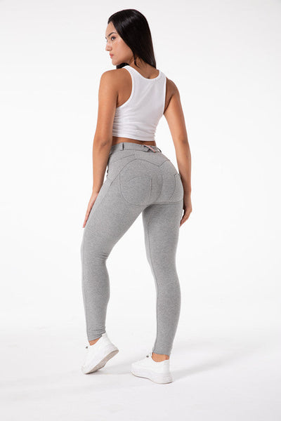 Tette lysegrå leggings med høy midje