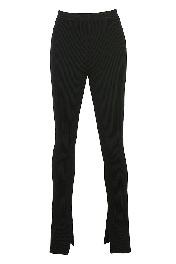 Ribbestrikket cardigan med leggings