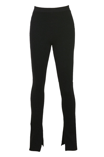 Ribbestrikket cardigan med leggings