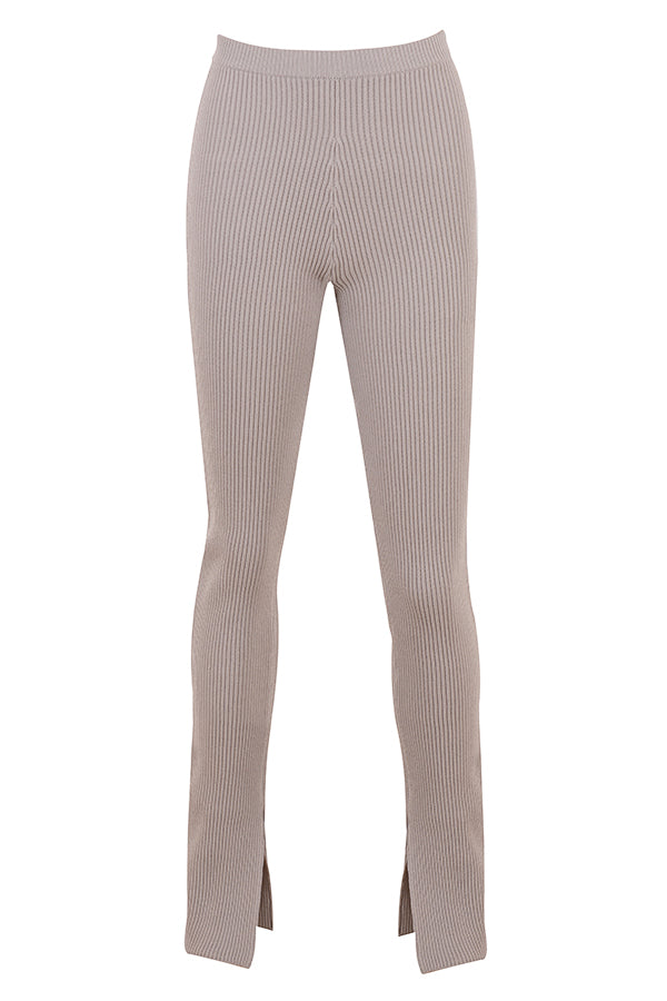 Ribbestrikket cardigan med leggings