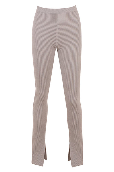 Ribbestrikket cardigan med leggings