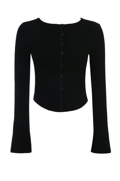 Ribbestrikket cardigan med leggings