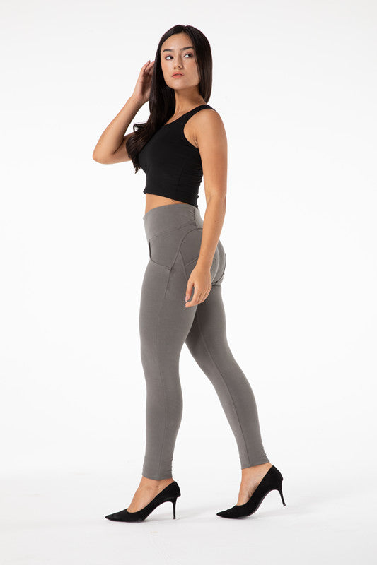 Tight grå leggings med høy midje
