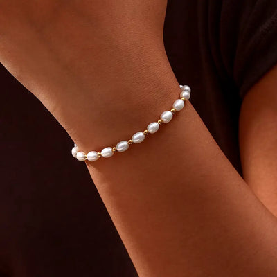 Vintage Naturlige Perle Armbånd
