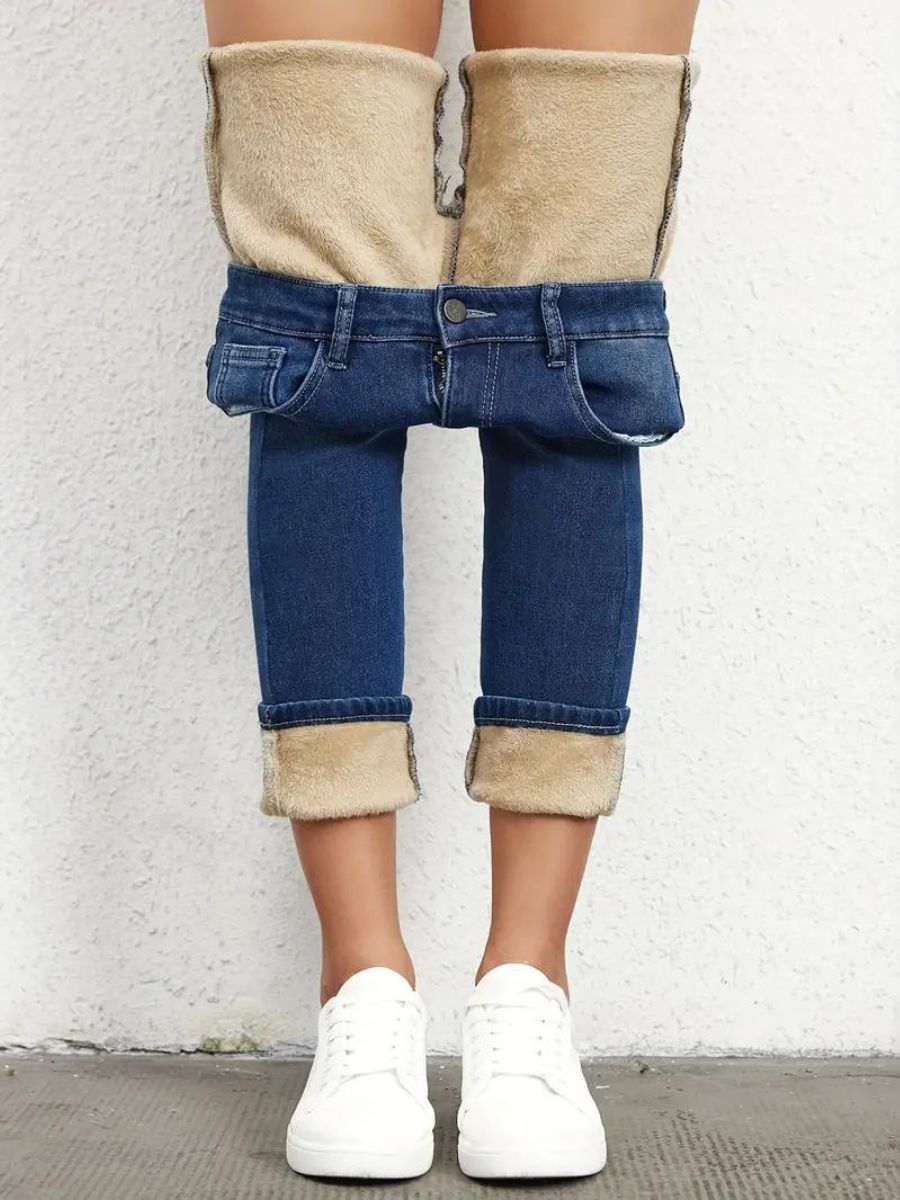 Skinny jeans med fleece-inlägg