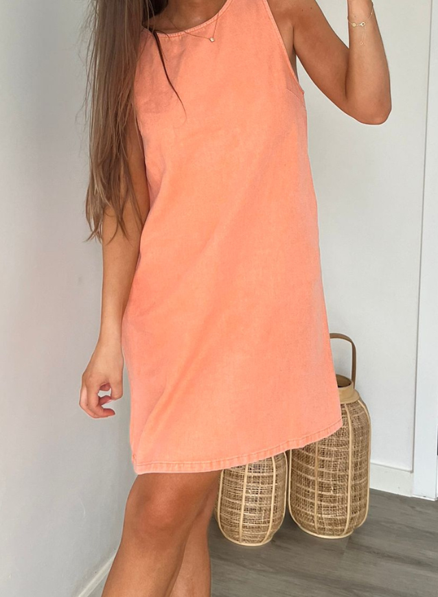 MANON - Persik Jeanskjole