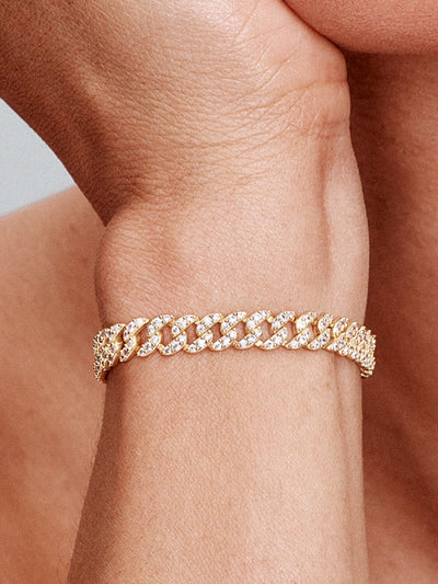 Moissanitt Kubansk Armbånd | Gull 18k