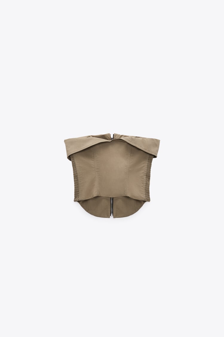 Bustier med glidelås og bukser i ett sett