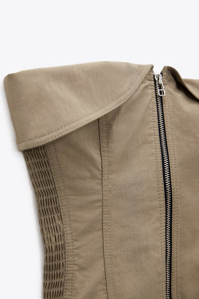 Bustier med glidelås og bukser i ett sett