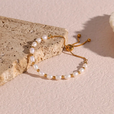 Vintage Naturlige Perle Armbånd