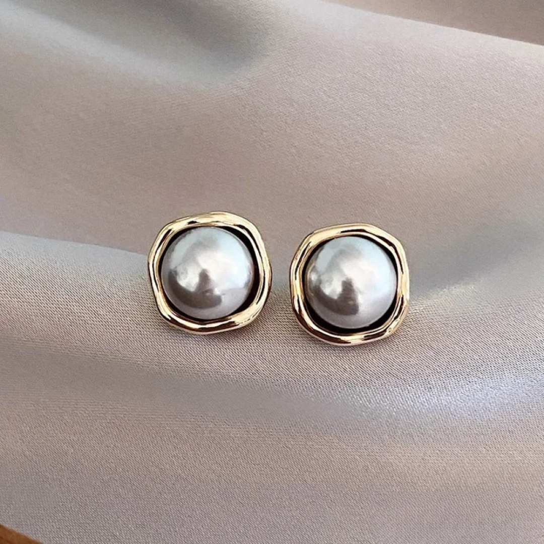 Elegante Øredobber med Svarte Perle