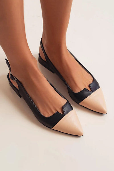 VITTORIA | Elegante ballerinaer med spiss og to-farget detaljer for en raffinert stil