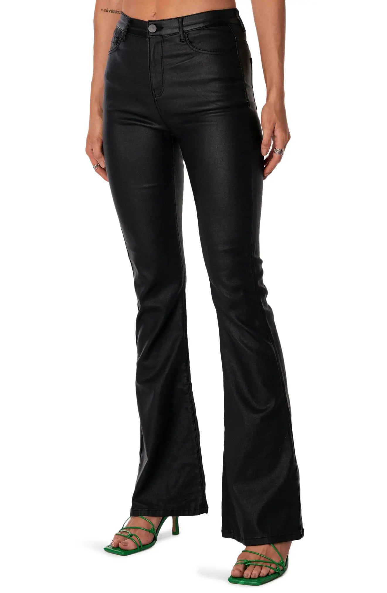 Svarta skinnyjeans i kunstlær