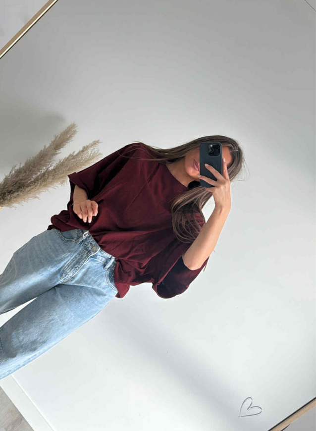 LAURA - Oversized t-skjorte bordeaux