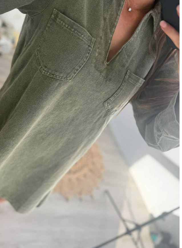 MIRTE - Kaki Jeanskjole