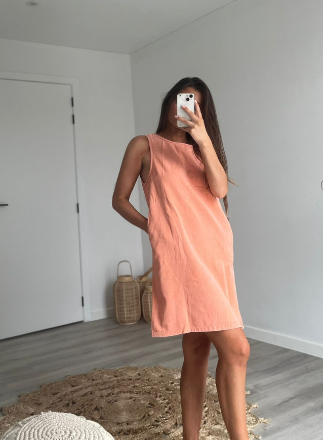 MANON - Persik Jeanskjole
