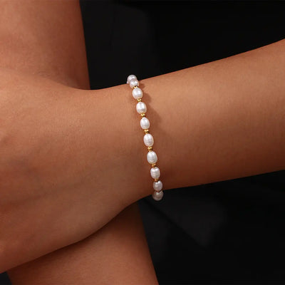 Vintage Naturlige Perle Armbånd