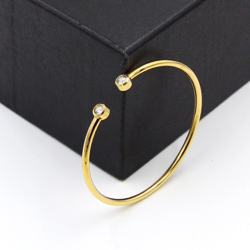 armbånd med dobbelte krystaller | 18k Gull