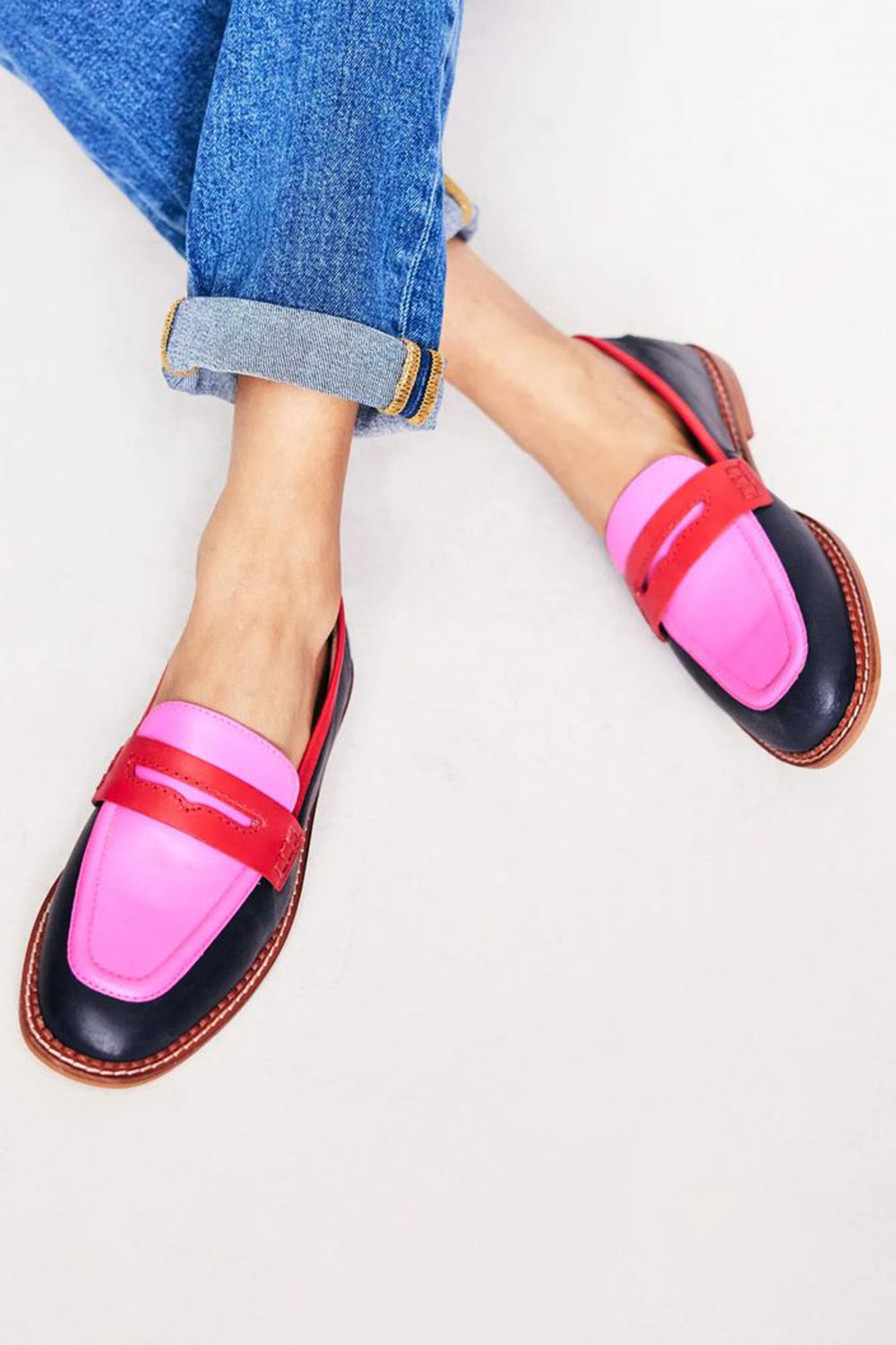 Faius™ | Mørke moccasiner med livlige farger for en unik stil