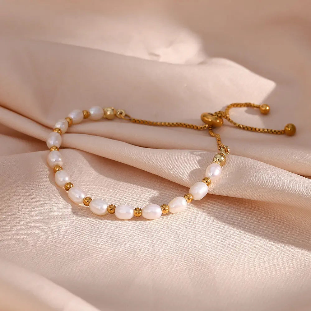 Vintage Naturlige Perle Armbånd