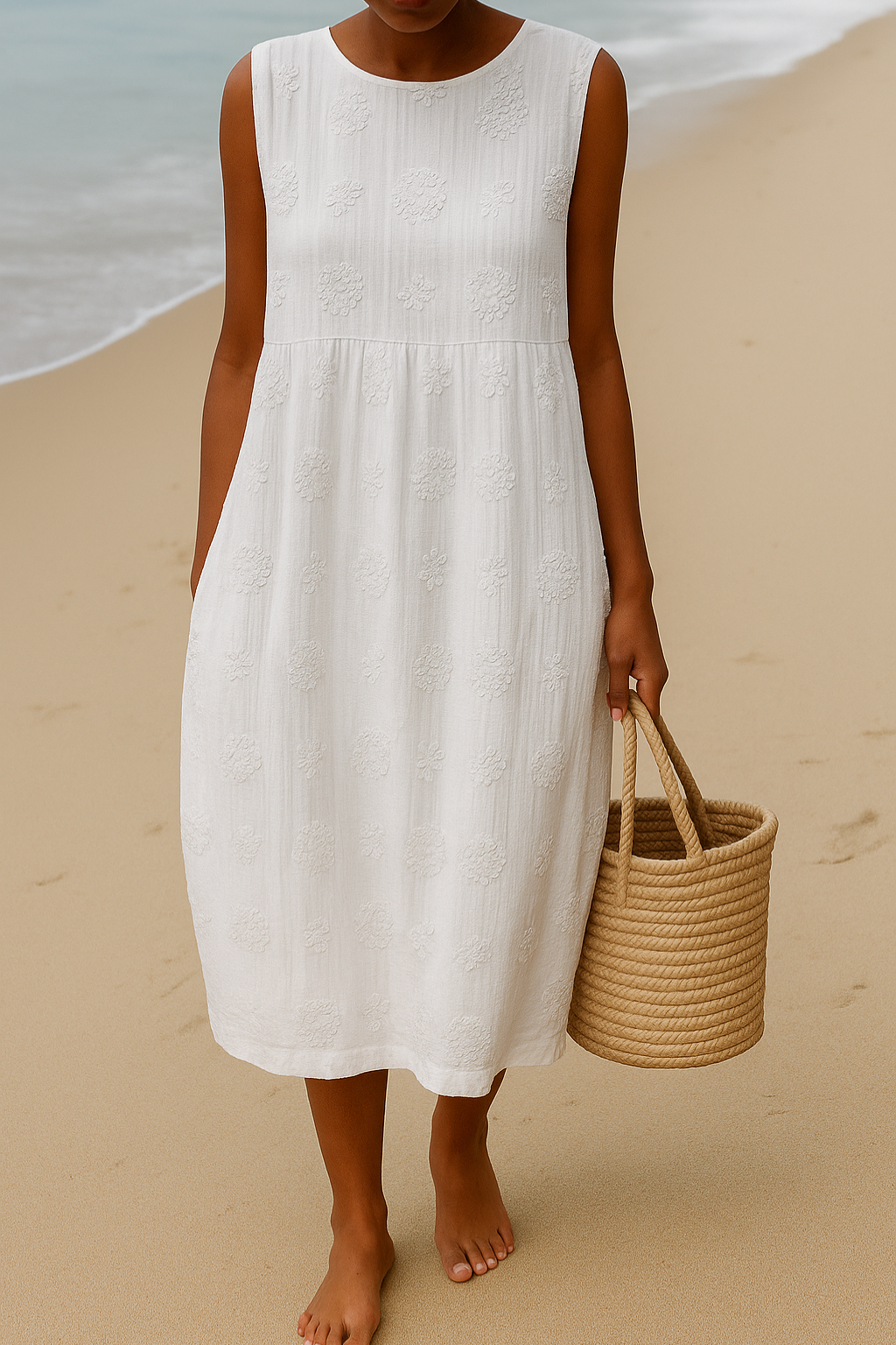 Elena | Brodert Kjole for Naturlig Eleganse
