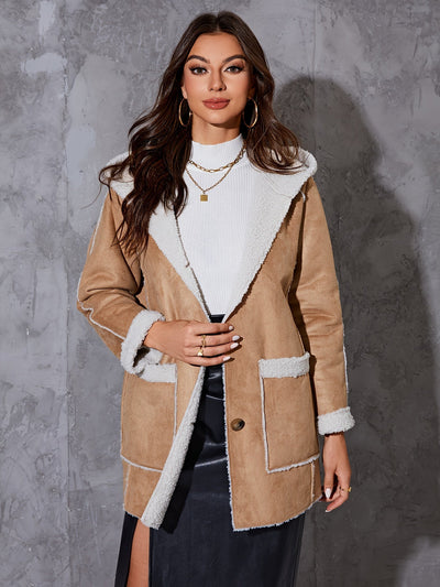 Beige fluffy jakke