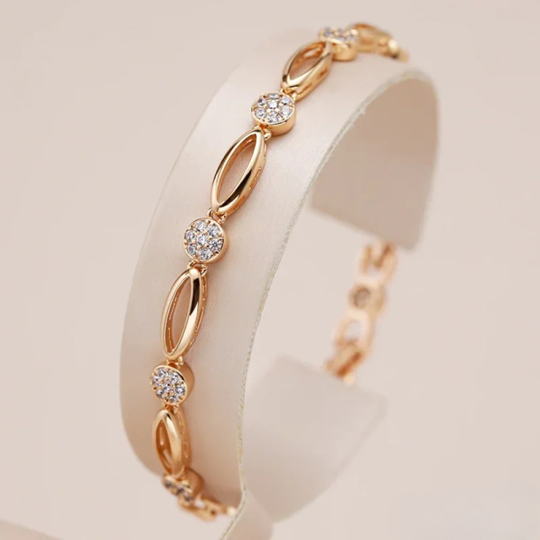 Elegante Gull Zirkonia Armbånd