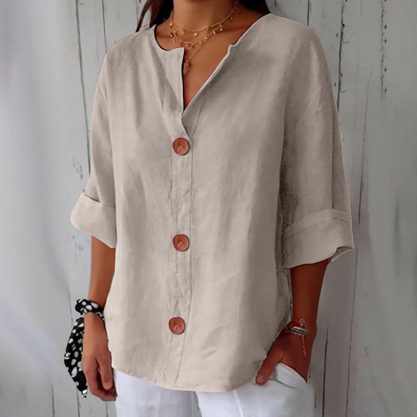 Noora™ | Avslappet linnebluse for tidløs eleganse
