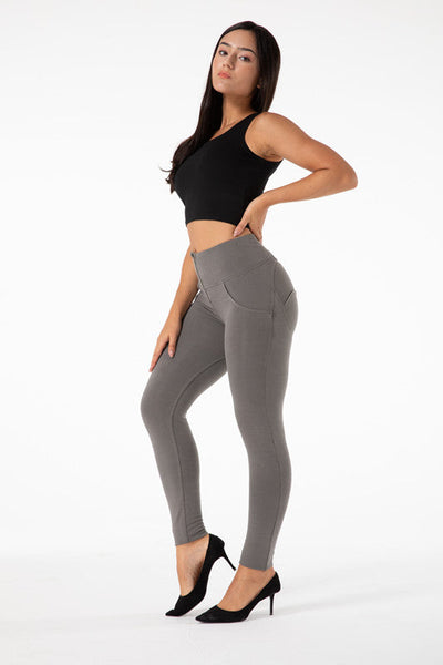 Tight grå leggings med høy midje