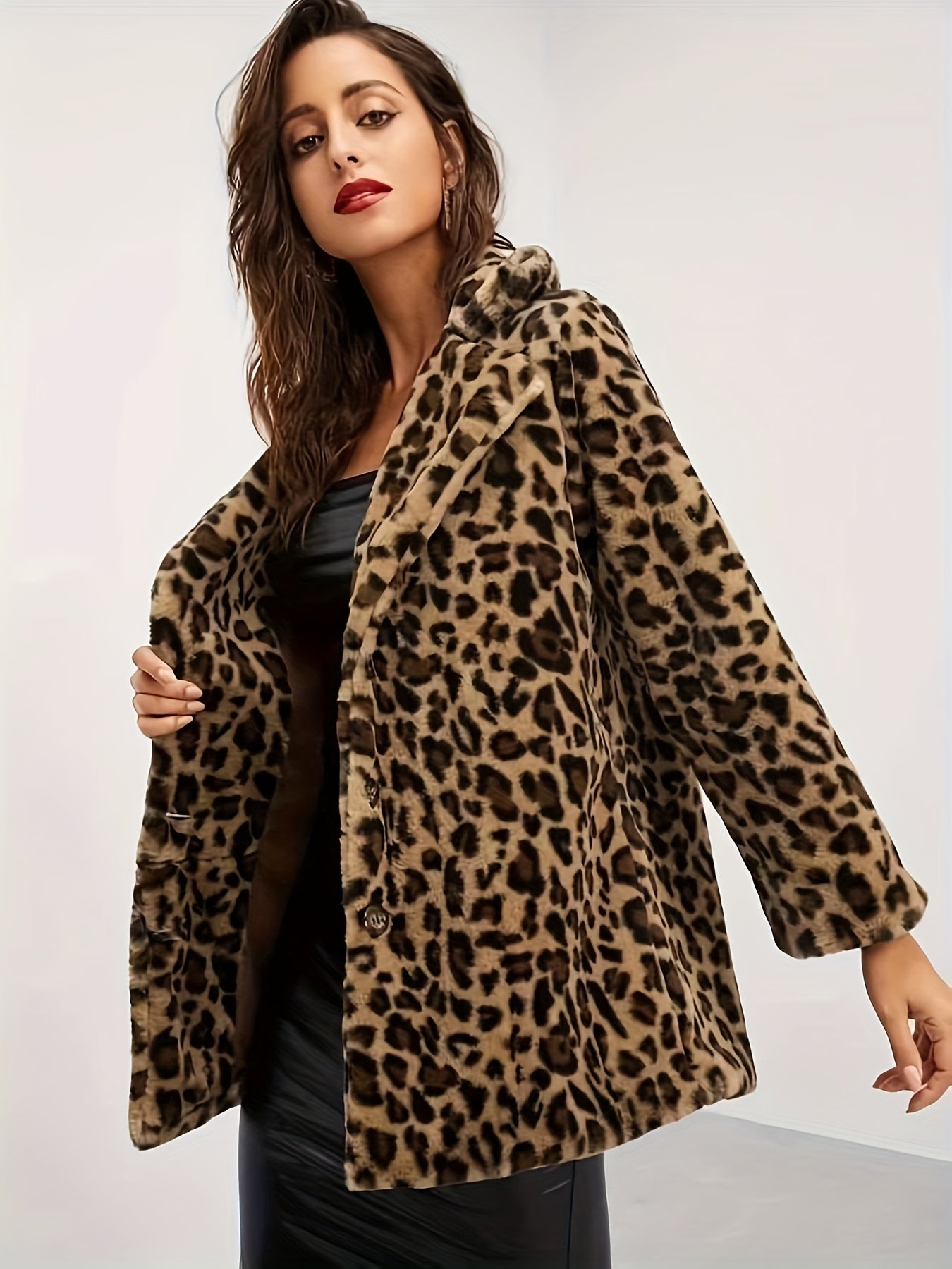 Myk jakke med leopardmønster