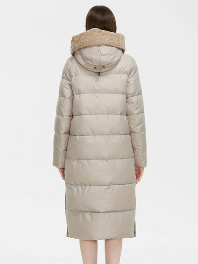 lang fluffy jakke med glidelås