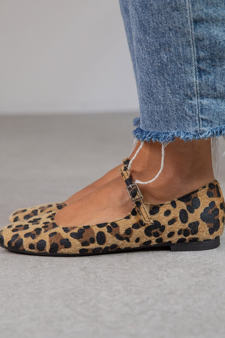 MILA Ballerine Mary Jane Animalier – Elegant og Trendy Stil