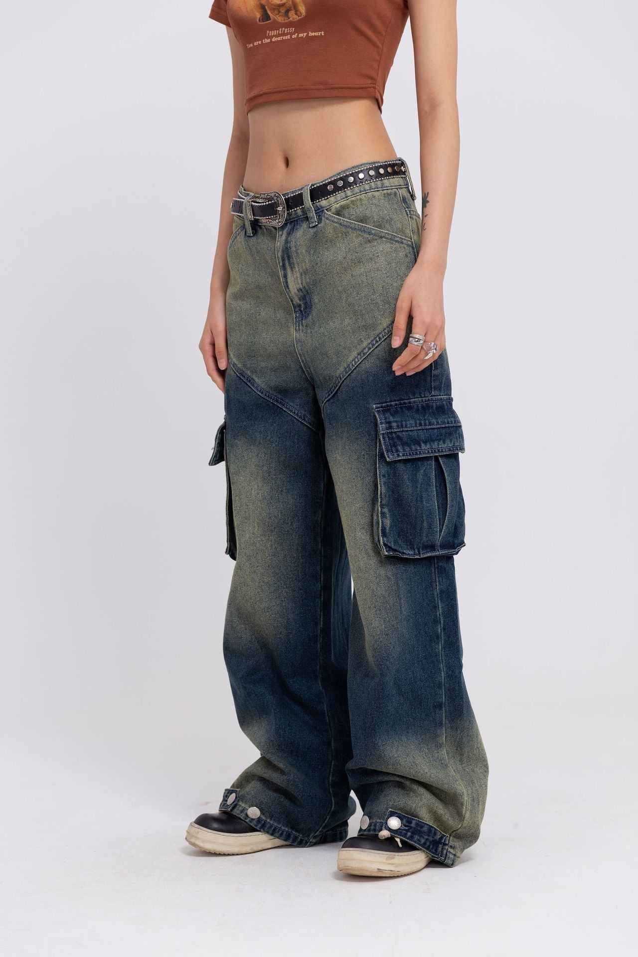 Blandede blå jeans