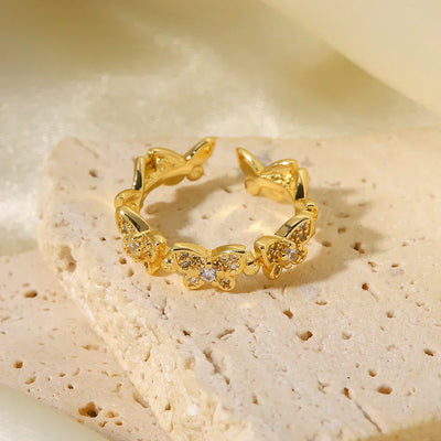 Smykkering Schmetterling | 18k Gull