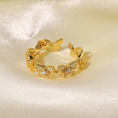 Smykkering Schmetterling | 18k Gull