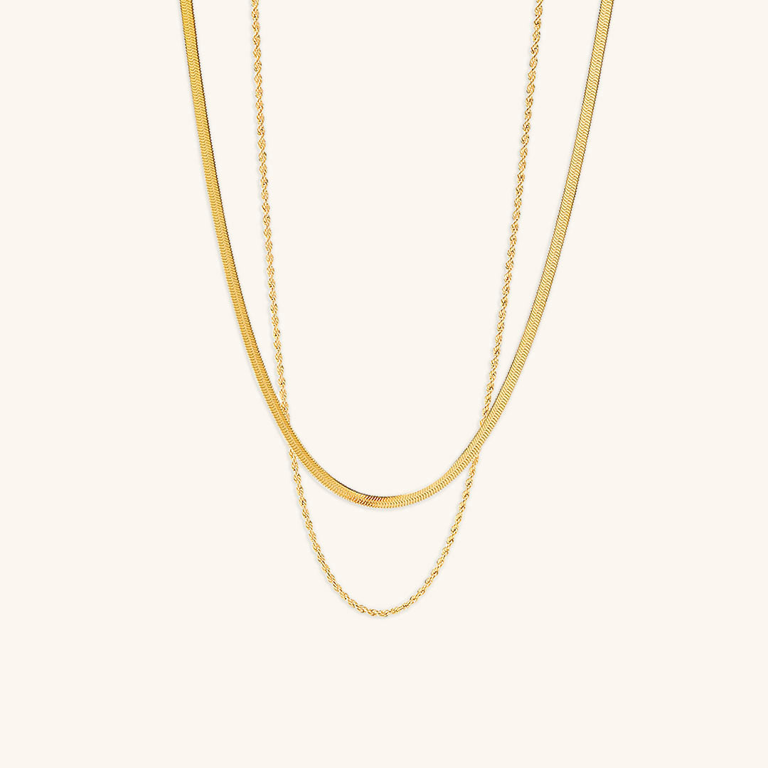 Hailey Lagdelt Halskjede | 18k Gull