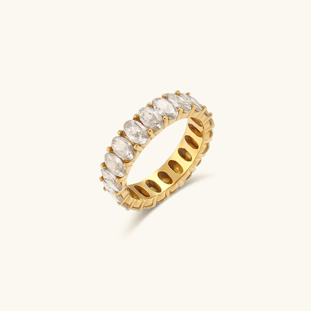Antoinette Ring med Diamantsimulant | 18k Gull