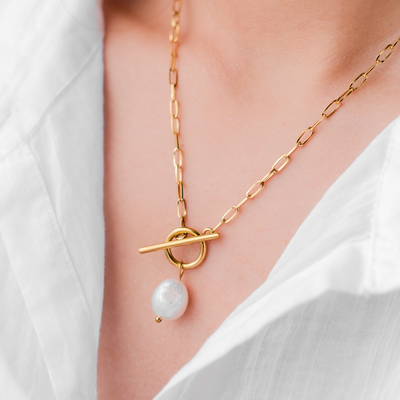Afrodite Halskjede med Sødde Perler | 14k Gull