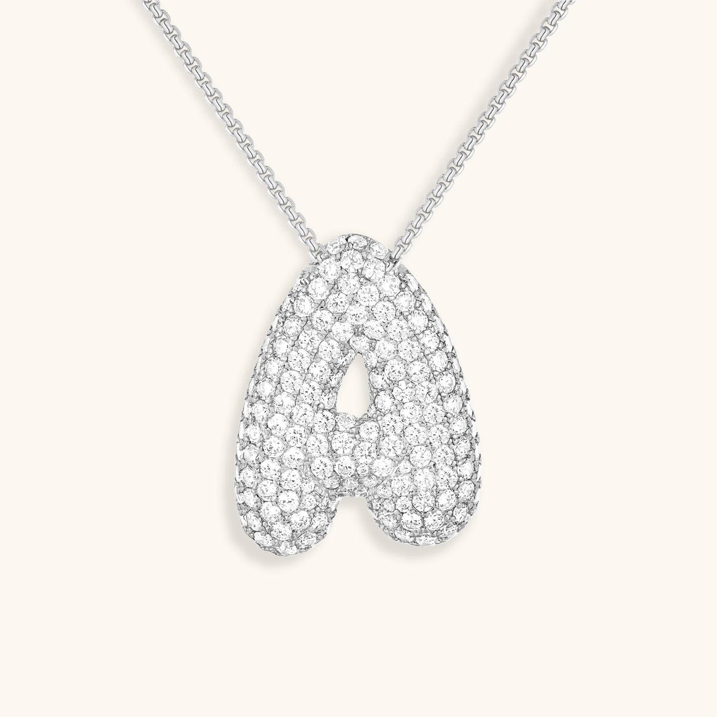 Navnesmykke Bubble med diamant | 18k Gull