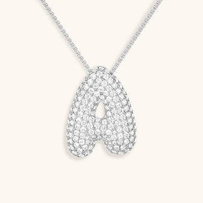 Navnesmykke Bubble med diamant | 18k Gull