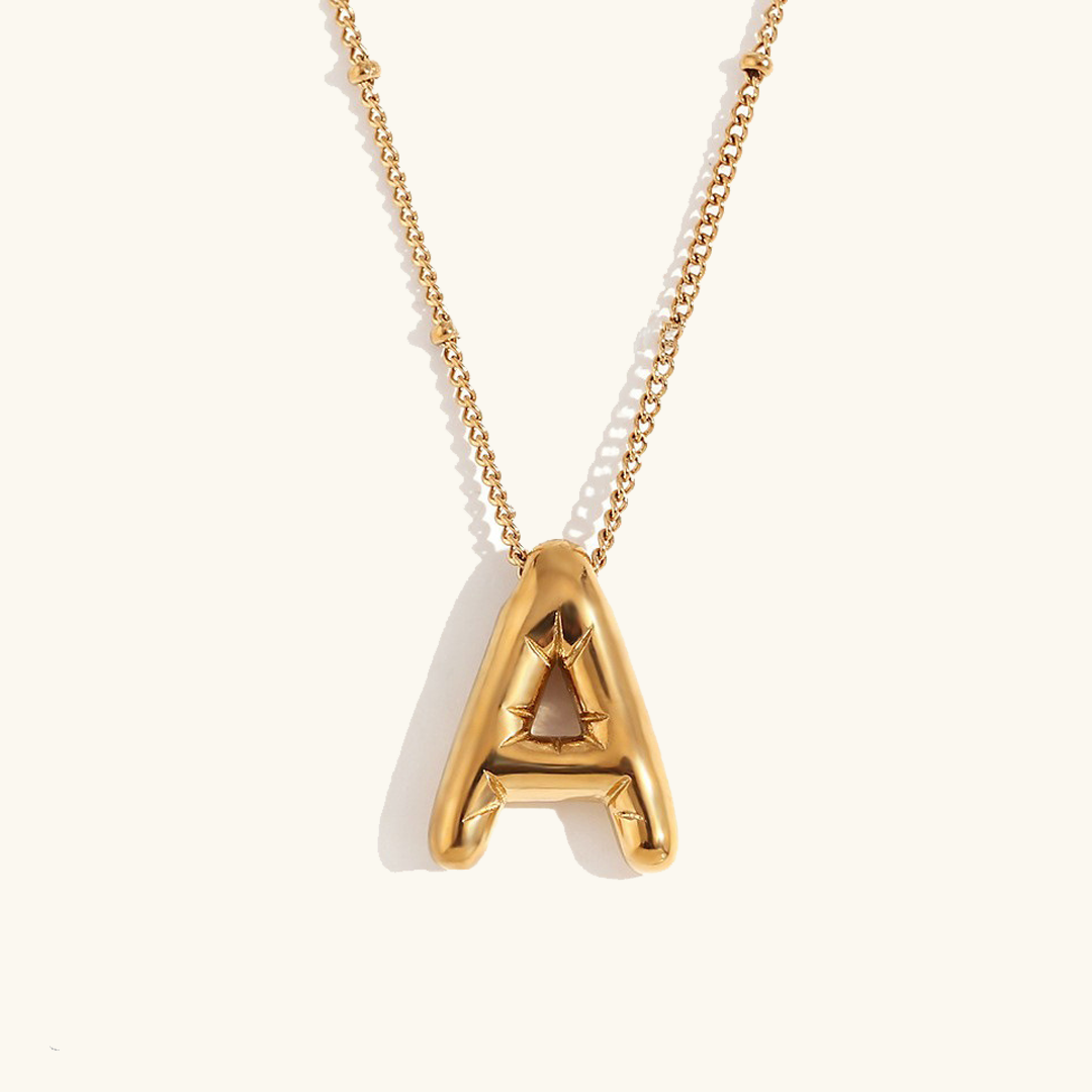 Neseørering med initialer i bobleform | Gull 18k