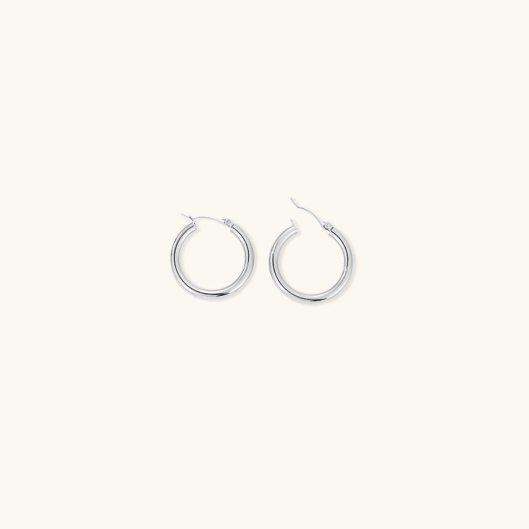 Elegante brede runde øreringer | 18k gull