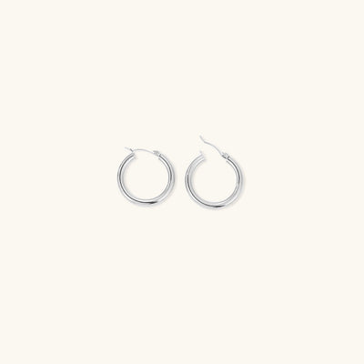 Elegante brede runde øreringer | 18k gull