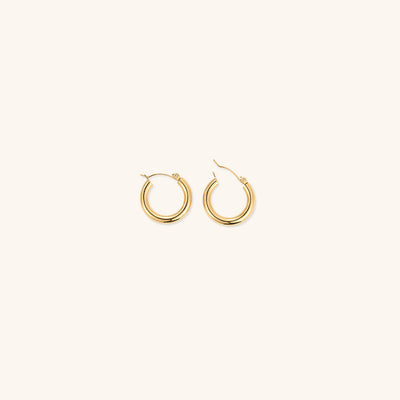 Elegante brede runde øreringer | 18k gull