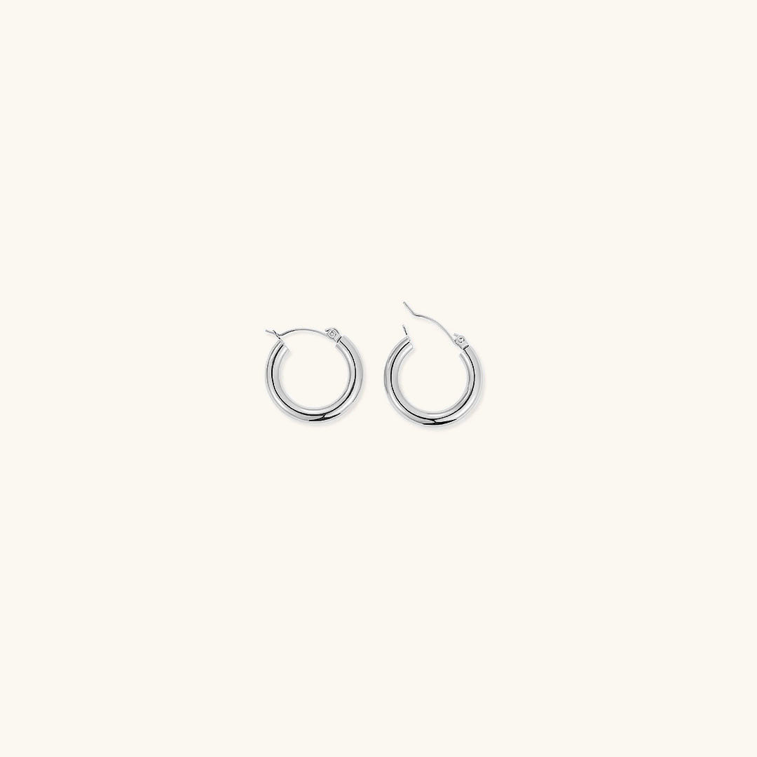 Elegante brede runde øreringer | 18k gull